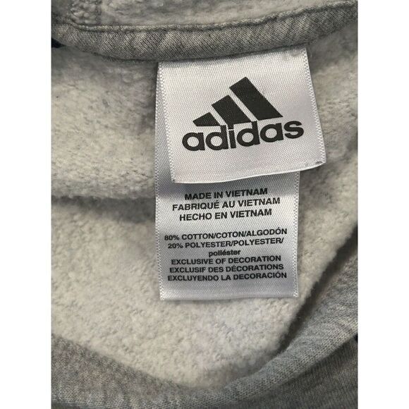 Adidas Hoodie Sweatshirt Gray and Blue Medium 10/12 - Picture 4 of 5